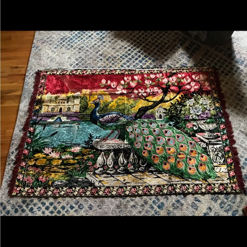 Colorful Peacock Tapestry
